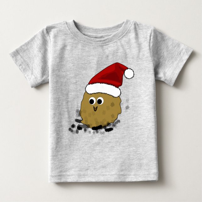 Camiseta Para Bebê Pequeno Poop Natal (Frente)