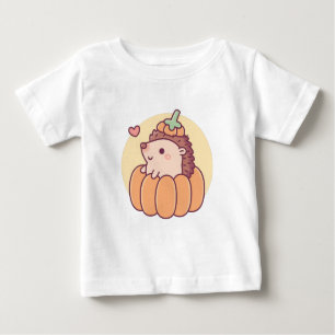 Camiseta Para Bebê Pequeno Porco Bonito No Outono De Pumpkin No Hallo