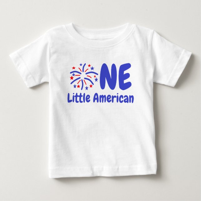 Camiseta Para Bebê Pequeno primeiro aniversario Americano Baby T-Shir (Frente)