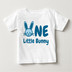 Camiseta Para Bebê Pequeno primeiro aniversario Bunny