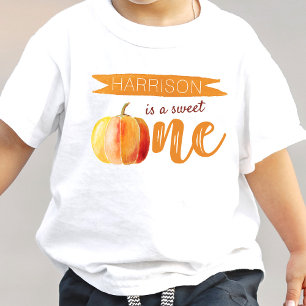 Camiseta Para Bebê Pequeno primeiro aniversario de Abóbora