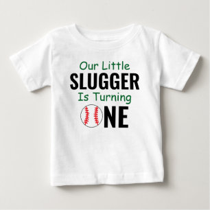 Camiseta Para Bebê Pequeno primeiro aniversario de Baseball