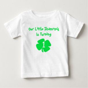 Camiseta Para Bebê Pequeno primeiro aniversario de Shamrock Baby T-Sh