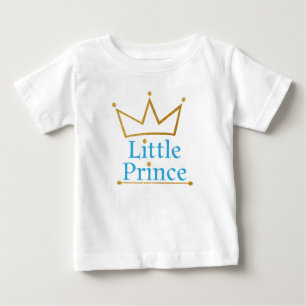 Camiseta Para Bebê Pequeno Príncipe Dourado Coroa
