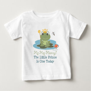 Camiseta Para Bebê Pequeno Príncipe Sapo primeiro aniversario Longa F
