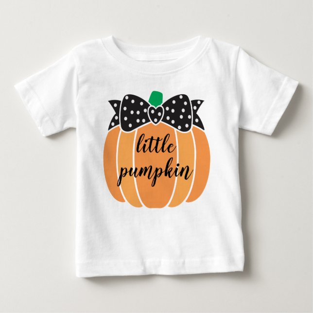 Camiseta Para Bebê Pequeno Pumpkin bonitinho com Arco de aniversário  (Frente)