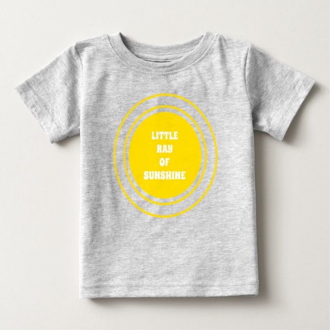 Camiseta Para Bebê Pequeno Raio Sol amarelo-sol texto personalizado f (Frente)