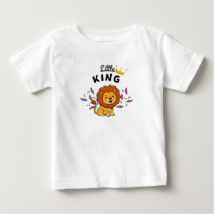 Camiseta Para Bebê Pequeno Rei Desenhado