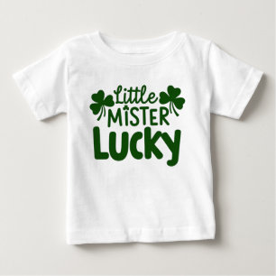 Camiseta Para Bebê Pequeno Senhor Sortudo - Trevos Fofos