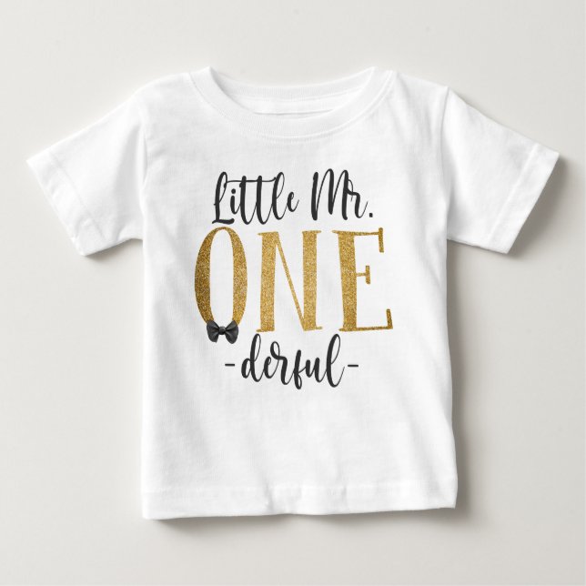 Camiseta Para Bebê Pequeno Sr. Um Bebê Derful T-Shirt (Frente)