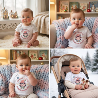Camiseta Para Bebê Pequeno Superstar Ajudante do Papai Noel