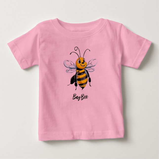 Camiseta Para Bebê Pequeno T-Shirt de Abelhas de Mel (Frente)