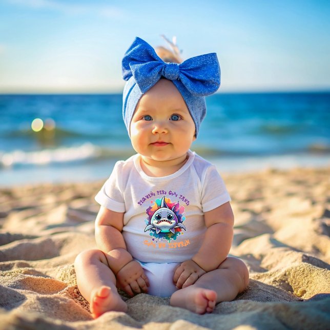 Camiseta Para Bebê Pequeno Tiburón (Little Shark)