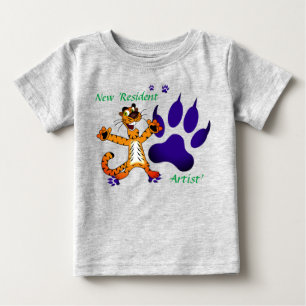 Camiseta Para Bebê Pequeno Tigre Bebê Rastros Artísticos