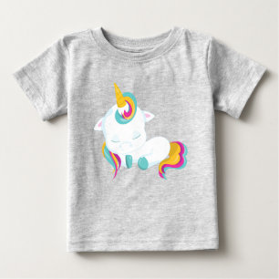 Camiseta Para Bebê Pequeno Unicórnio, Unicórnio Dormindo, Unicórnio M