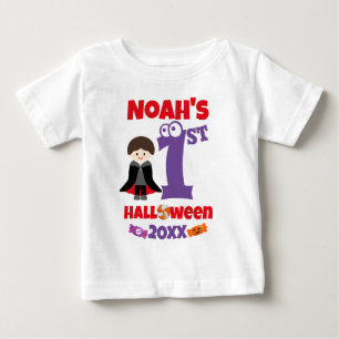 Camiseta Para Bebê Pequeno Vampiro Primeiro Bebê de Halloween