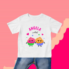Camiseta Para Bebê Pequenos cupcakes bonitos