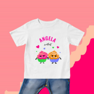 Camiseta Para Bebê Pequenos cupcakes bonitos