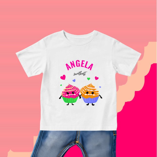 Camiseta Para Bebê Pequenos cupcakes bonitos (Criador carregado)