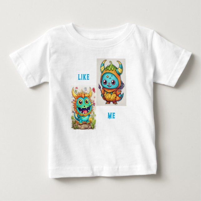 Camiseta Para Bebê Pequenos Monstros Adoráveis: Edição Bebê (Frente)