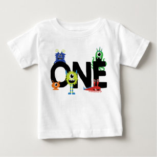 Camiseta Para Bebê Pequenos Monstros - Primeiro Aniversário