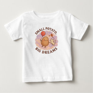 Camiseta Para Bebê Pequenos Sonhos Grandes de Batata - Motivação Cuta