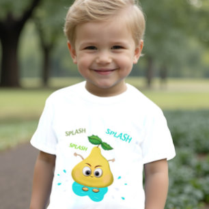 Camiseta Para Bebê Pera amarela branca
