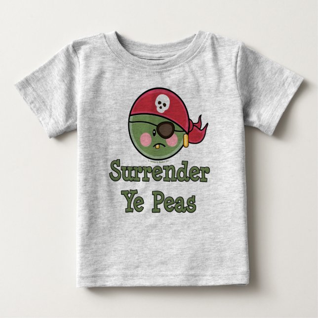 Camiseta Para Bebê Pera Pirata Bebê Orgânico (Frente)