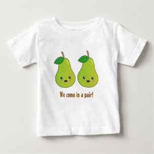 Camiseta Para Bebê Peras bonitas que vêm em um par