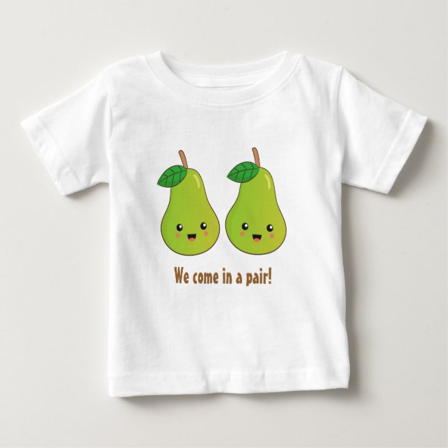 Camiseta Para Bebê Peras Geladas que vêm em um par (Frente)