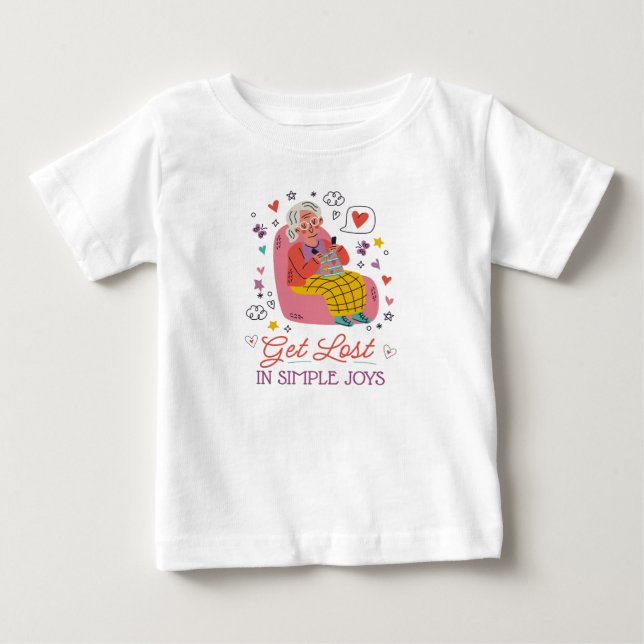 Camiseta Para Bebê Perca-se em Alegrias Simples (Frente)