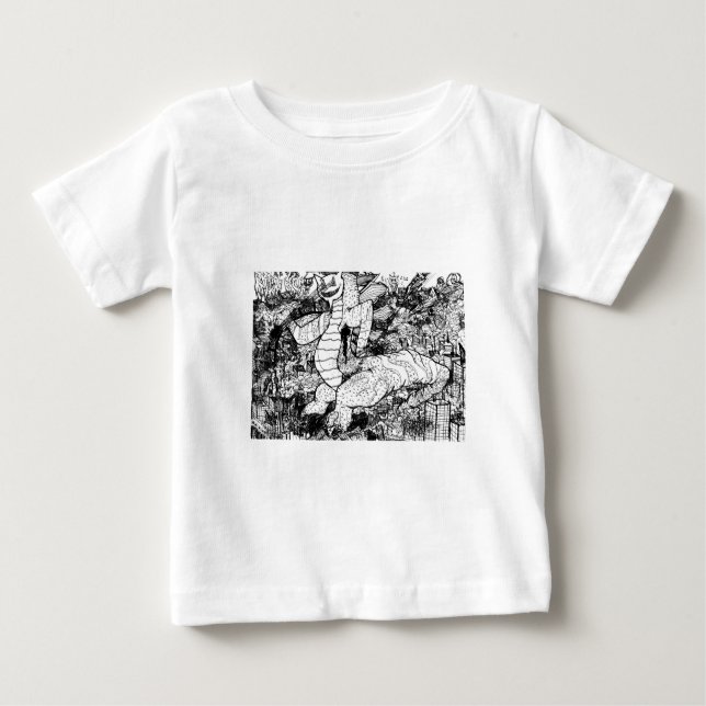 Camiseta Para Bebê Percentum Godzilla (Frente)