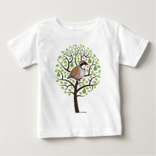 Camiseta Para Bebê Perdiz em uma árvore de pera
