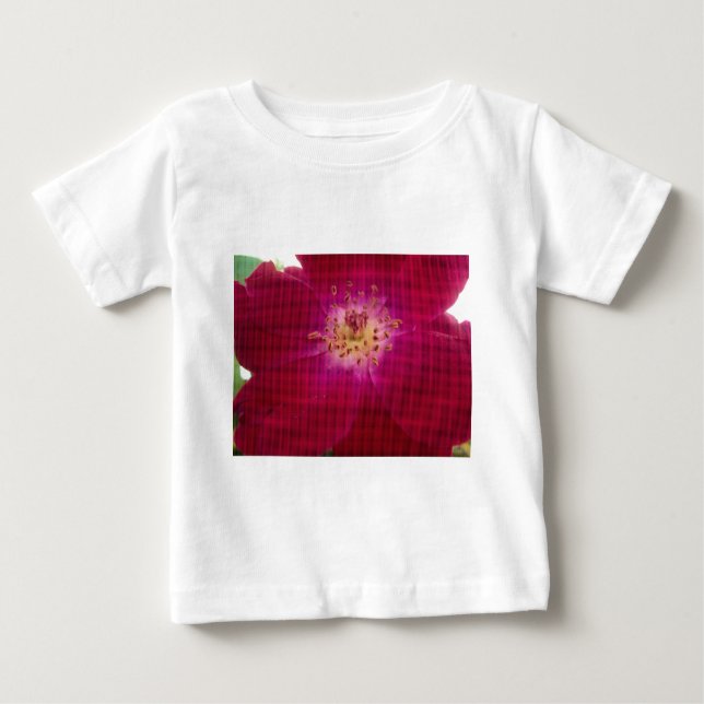 Camiseta Para Bebê Perfeição Petal: Arte de Padrão Petal Rosa verific (Frente)