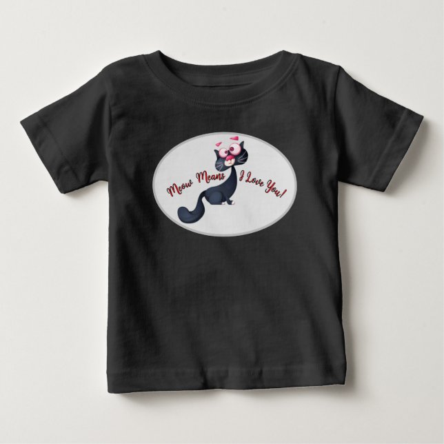Camiseta Para Bebê Perfeitamente Fofo – Conjunto de Bebê Gato Cartoon (Frente)