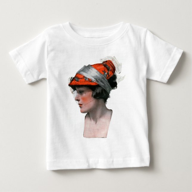 Camiseta Para Bebê Perfil da mulher (Frente)