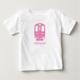 Camiseta Para Bebê Perfil "L" de Chicago rosa