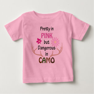 Camiseta Para Bebê Perigoso em Camo