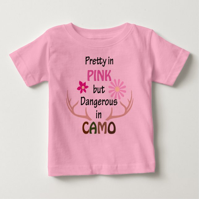 Camiseta Para Bebê Perigoso em Camo (Frente)