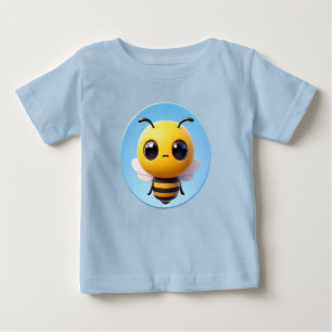 Camiseta Para Bebê Personagem de Abelha de Desenho Animado 3D Fofo