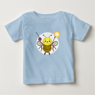 Camiseta Para Bebê Personagem de Abelha de Desenho Animado Sorridente