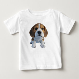 Camiseta Para Bebê Personagem de cachorrinho Beagle fofo renderizado