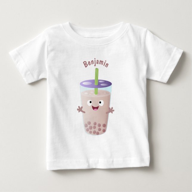 Camiseta Para Bebê Personagem de desenho animado de bobina de chá de  (Frente)
