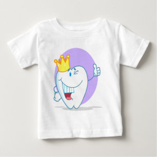 Camiseta Para Bebê Personagem de desenho do dente sorridente com coro