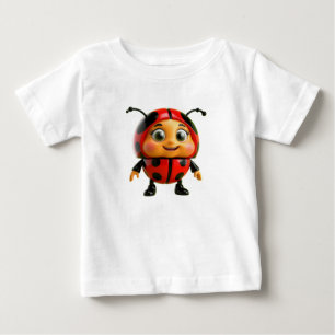 Camiseta Para Bebê Personagem de Joaninha de Desenho Animado Fofo