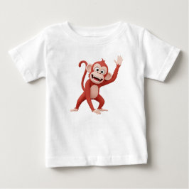 Camiseta Para Bebê Personagem de macaco acenando Olá
