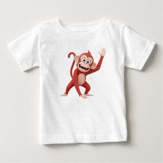 Camiseta Para Bebê Personagem de macaco acenando Olá