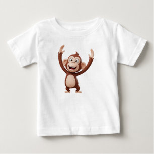 Camiseta Para Bebê Personagem de Macaco Celebrando