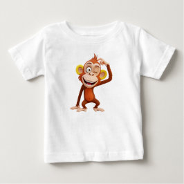 Camiseta Para Bebê Personagem de Macaco de Desenho 3D