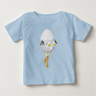 Camiseta Para Bebê Personagem de Ovo Excêntrico RG & RA Design Fofo